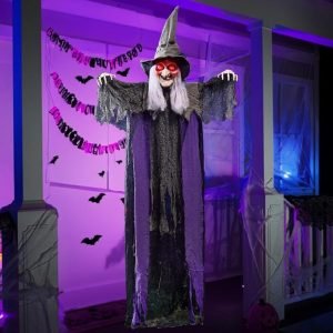 Halloween Haunters Hanging Witch with Red Eyes